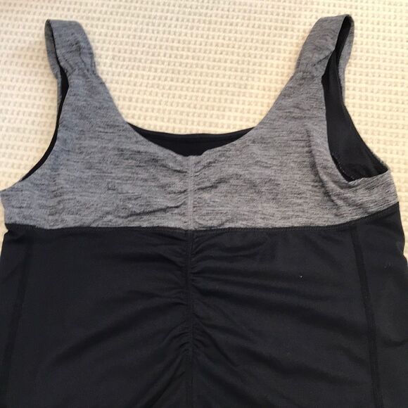Lululemon black athletic top with ruched back - Picture 2 of 5